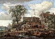 RUYSDAEL, Salomon van Tavern with May Tree af oil painting picture wholesale